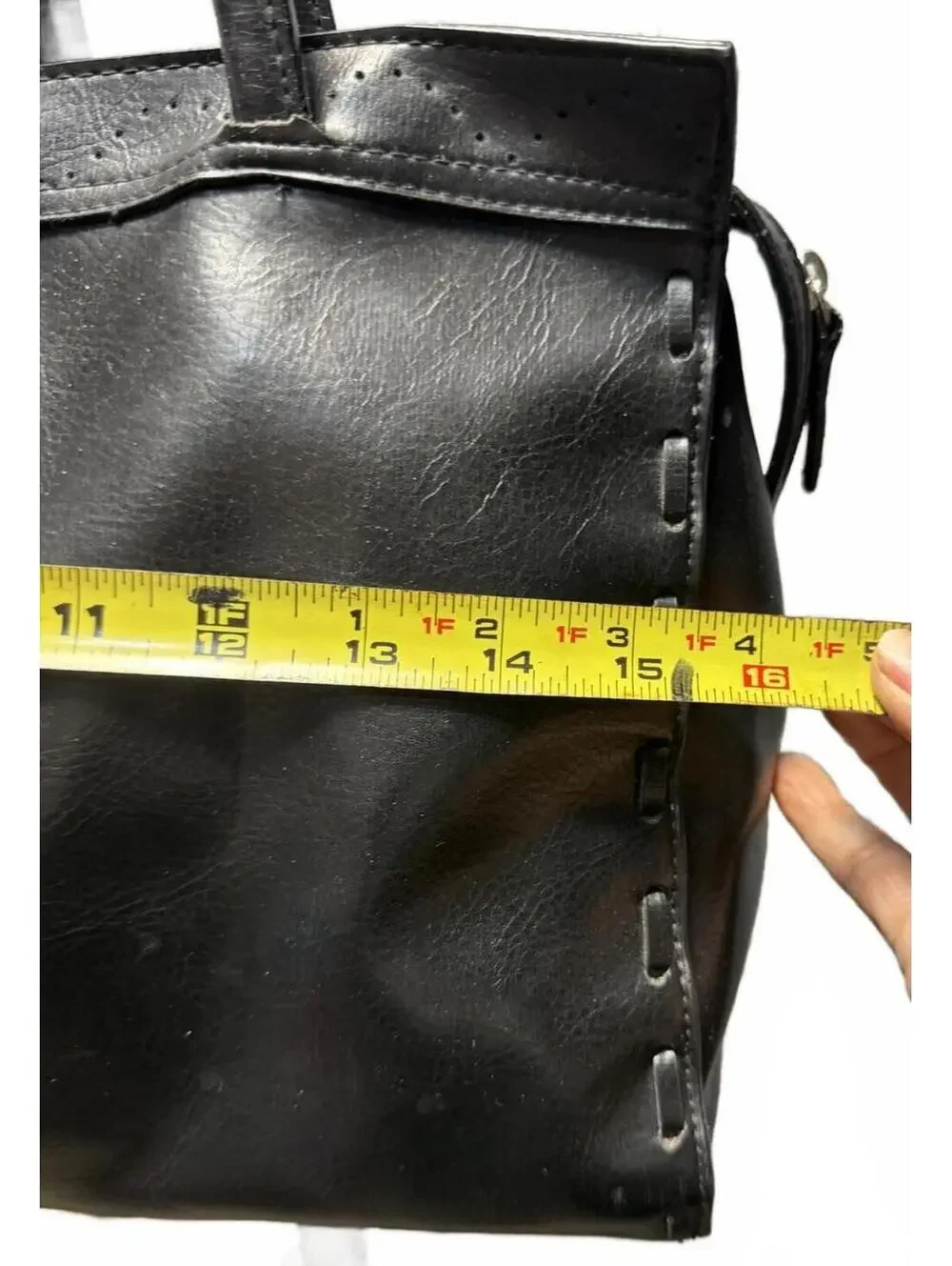 Black Vinyl shoulder Bag by XOXO.